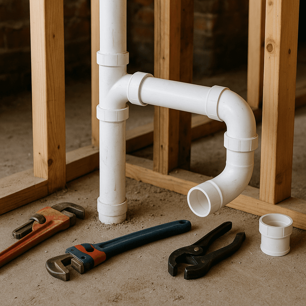 Professional plumber at work